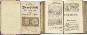 Allgemeine Numismatik
Madai, David Samuel von 1765/1768. Vollständiges Thaler=Cabinet aufs neue ansehnlich vermehret in zweyen Theilen herausgegeben,...