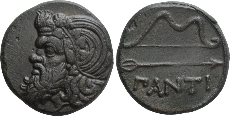 CIMMERIAN BOSPOROS. Pantikapaion. Ae (Circa 340-325 BC). 

Obv: Wreathed head ...