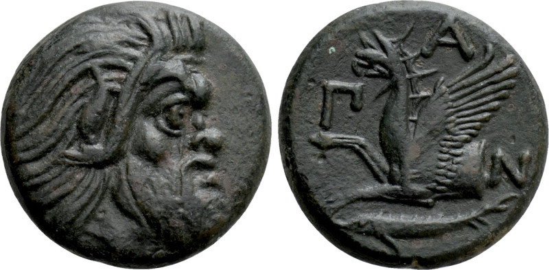 CIMMERIAN BOSPOROS. Pantikapaion. Ae (Circa 310-304/3 BC). 

Obv: Bearded head...