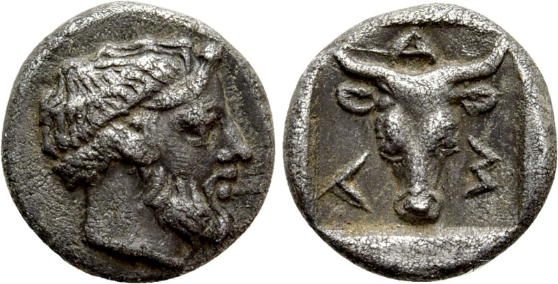 TROAS. Lamponeia. Obol (4th century BC). 

Obv: Bearded head of Dionysos right...