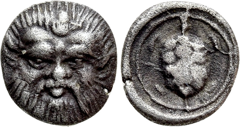 LESBOS. Methymna. Hemiobol (Circa 450/40-406 BC). 

Obv: Facing head of Sileno...