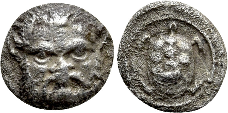 LESBOS. Methymna. Hemiobol (Circa 450/40-406 BC). 

Obv: Facing head of Sileno...