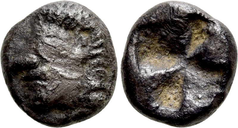 IONIA. Kolophon. Diobol (Circa 530/25-500 BC). 

Obv: Archaic head of Apollo l...