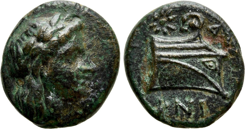 CARIA. Knidos. Ae (Circa 250-210 BC). 

Obv: Laureate head of Apollo right.
R...