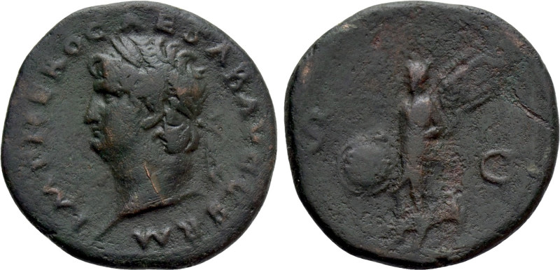 NERO (54-68). As. Rome. 

Obv: IMP NERO CAESAR AVG GERM. 
Laureate head left....