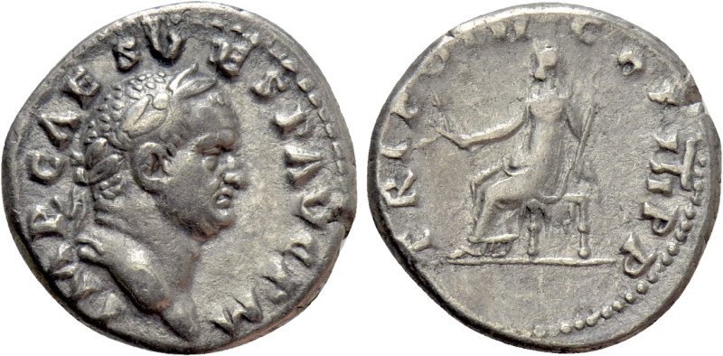 VESPASIAN (69-79). Denarius. Rome. 

Obv: IMP CAES VESP AVG P M. 
Laureate he...