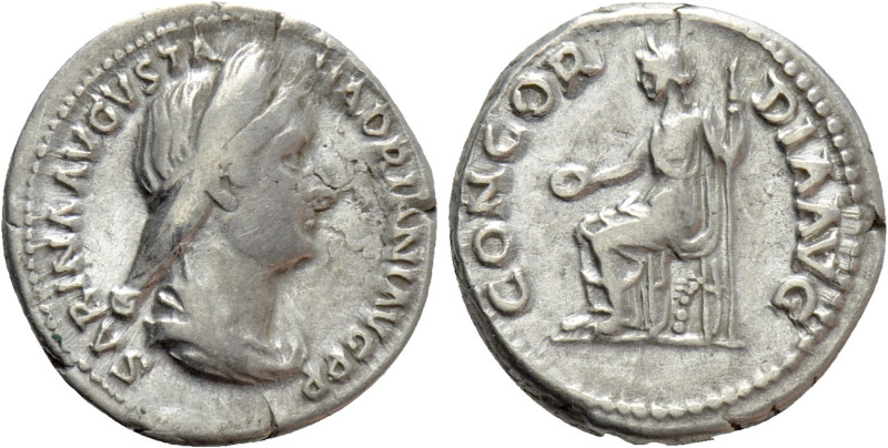 SABINA (Augusta, 128-136/7). Denarius. Rome. 

Obv: SABINA AVGVSTA HADRIANI AV...