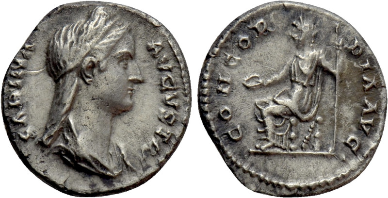 SABINA (Augusta, 128-136/7). Denarius. Rome. 

Obv: SABINA AVGVSTA. 
Draped b...