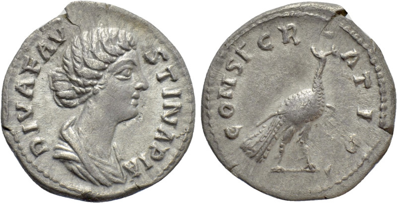 DIVA FAUSTINA II (Died 175/6). Denarius. Rome. 

Obv: DIVA FAVSTINA PIA. 
Dra...