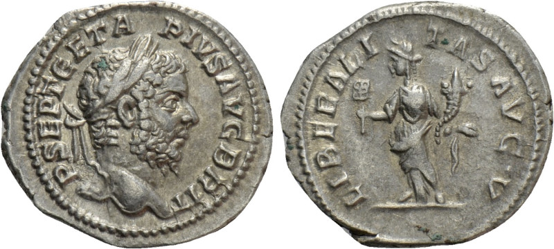 GETA (209-211). Denarius. Rome. 

Obv: P SEPT GETA PIVS AVG BRIT. 
Laureate a...