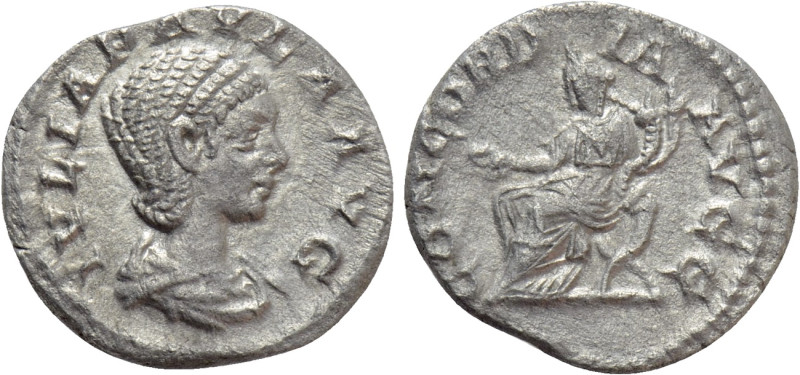 JULIA PAULA (Augusta, 219-220). Denarius. Rome. 

Obv: IVLIA PAVLA AVG. 
Drap...