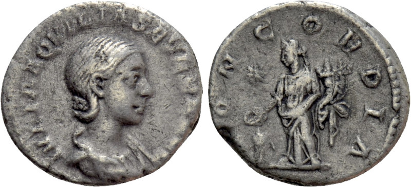 AQUILIA SEVERA (Augusta, 220-221 & 221-222). Denarius. Rome. 

Obv: IVLIA AQVI...