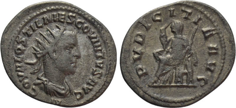 HOSTILIAN (251). Antoninianus. Antioch. 

Obv: C OVAL OSTIL MES COVINTVS AVG. ...