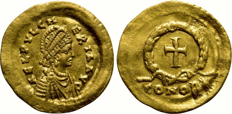 AELIA PULCHERIA (Augusta, 414-453). GOLD Tremissis. Constantinople. 

Obv: AEL...