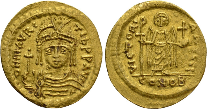 MAURICE TIBERIUS (582-602). GOLD Solidus. Constantinople. 

Obv: D N MAVRC TIЬ...