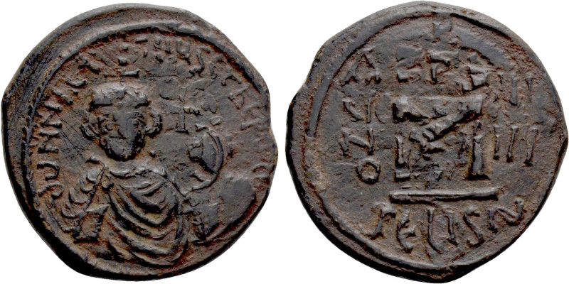 HERACLIUS with HERACLIUS CONSTANTINE (610-641). Follis. Seleucia Isauriae. Dated...