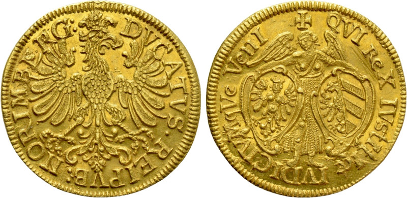 GERMANY. Nürnberg. GOLD Ducat (1648). 

Obv: DVCATVS REIPVB NORIMBERG. 
Crown...