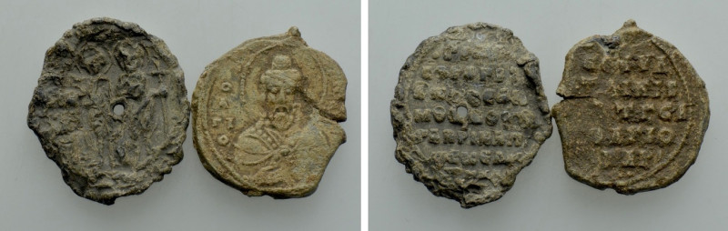 2 Byzantine Seals. 

Obv: .
Rev: .

. 

Condition: See picture.

Weight...