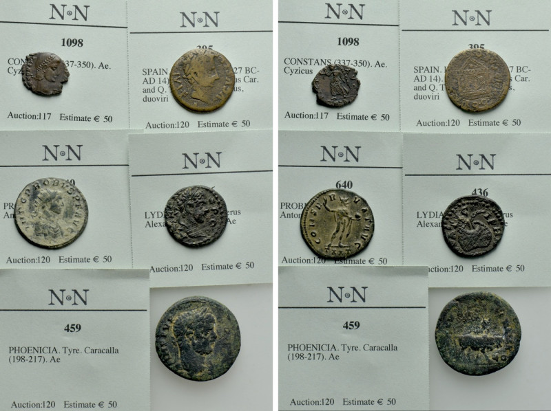 5 Roman Coins. 

Obv: .
Rev: .

. 

Condition: See picture.

Weight: g....