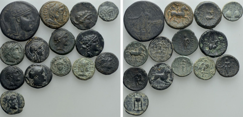 14 Greek Coins. 

Obv: .
Rev: .

. 

Condition: See picture.

Weight: g...