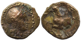 SELEUKID KINGS of SYRIA. Seleukos II Kallinikos. 246-226 BC. Ae (bronze, 1.65 g, 12 mm). Northern Syria or Mesopotamia(?). Head of Athena right, weari...