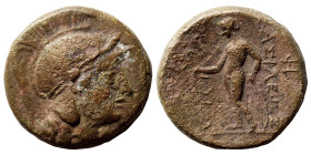 SELEUKID KINGS of SYRIA. Seleukos II Kallinikos, 246-226 BC. Ae (bronze, 3.78 g, 16 mm). Sardes. Helmeted head of Athena right. Rev. ΒΑΣΙΛΕΩΣ ΣΕΛΕΥΚΟΥ...