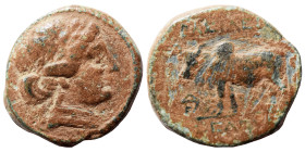 SELEUKID KINGS of SYRIA. Seleukos II Kallinikos, 246-226 BC. Ae (bronze, 3.06 g, 17 mm). 'ΔΕΛ monogram' mint, associated with Antiochia on the Orontes...