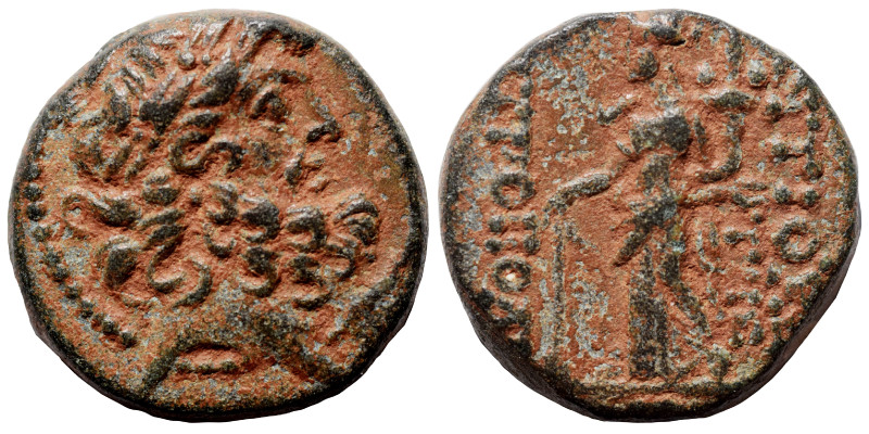 SELEUCIS and PIERIA. Antioch, 64-28 BC. Ae (bronze, 5.24 g, 17 mm). Laureate hea...