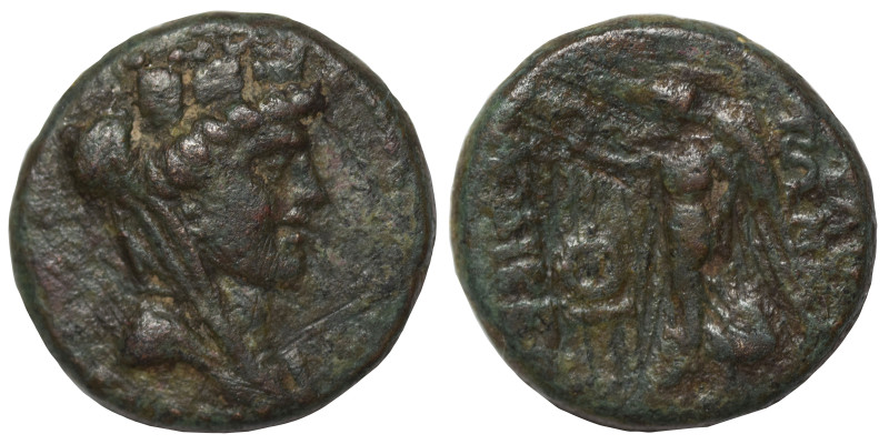 SELEUCIS and PIERIA. Apameia ?. 1st century BC. Ae (bronze, 4.63 g, 17 mm). Turr...