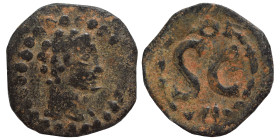 SYRIA, Seleucis and Pieria. Antioch (?). Imitation of Roman follis for use in Syria. Ae (bronze, 0.87 g, 15 mm). Head right. Rev. S C within laurel wr...