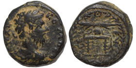 SYRIA, Seleucis and Pieria. Antioch. Commodus, 180-192. Ae (bronze, 3.95 g, 16 mm). Bust of Commodus to right. Rev. Thunderbolt on cushioned stool; al...