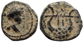 SYRIA, Seleucis and Pieria. Antioch. Pseudo-autonomous. Ae (bronze, 1.01 g, 11 mm). Laureate and draped bust of Apollo right. Rev. Lyre. Nearly very f...