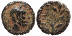 SYRIA, Cyrrhestica. Beroea. Hadrian, 117-138. Chalkous (bronze, 1.36 g, 12 mm). ΑΥΤ [ΤΡΑ ΑΔΡΙΑΝ] Laureate head of Hadrian to right. Rev. ΒЄΡΟI-ΑΙωΝ La...