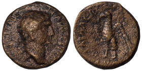 SYRIA, Seleucis and Pieria. Gabala . Trajan. 98-117. Ae (bronze, 4.64 g, 18 mm). Laureate head right. Rev. Eagle standing left, with wings spread; sta...
