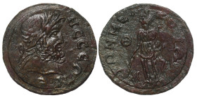 PISIDIA. Termessus Major. Pseudo-autonomous issue. Circa 3rd century AD. 9 Assaria (bronze, 11.20 g, 30 mm). [TЄPM]HCCЄΩN Laureate head of Zeus right....