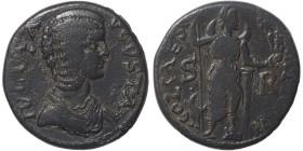 PISIDIA. Antioch. Julia Domna, 193-217. Ae (bronze, 22.79 g, 31 mm). IVLIA AVGVSTA Draped bust right. Rev. COL CES ANTIOCH / S - R. Mên standing facin...