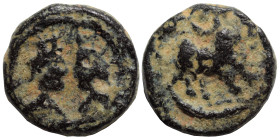 PALMYRENE. Palmyra. Pseudo-autonomous issue, 2nd-3rd centuries AD. Ae (bronze, 1.41 g, 11 mm). Busts of Baal left, Yarhibol (Aglibol?) right, confront...