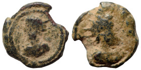 PALMYRENE. Palmyra. Pseudo-autonomous issue, circa 2nd-3rd centuries AD. Ae (bronze, 1.97 g, 13 mm). Draped bust of Atargatis right; crecsent behind, ...