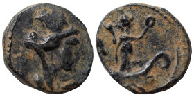 PALMYRENE. Palmyra. Pseudo-autonomous issue, circa 2nd-3rd centuries AD. Ae (bronze, 0.55 g, 10 mm). Bust of Athena right. Rev. Astarte standing in ga...
