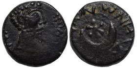 MESOPOTAMIA. Carrhae (?). Uncertain, ca. late 2nd/3rd century AD. Ae (bronze, 1.89 g, 13 mm). Bare head right. Rev. Crescent with six-pointed star. Ve...