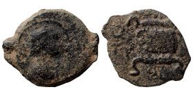 Uncertain. Ae (bronze, 0.87 g, 14 mm). Female bust right. Rev. Altar. Fine.