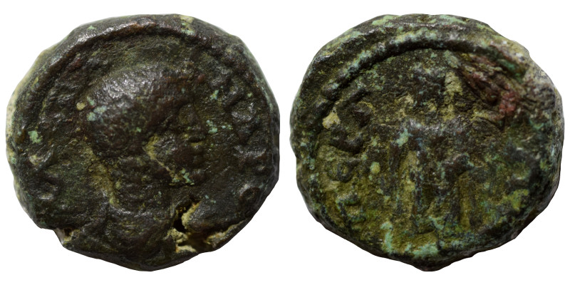 PAMPHYLIA. Perge. Julia Domna (?), 193-217. Ae (bronze, 2.06 g, 12 mm). Bust rig...