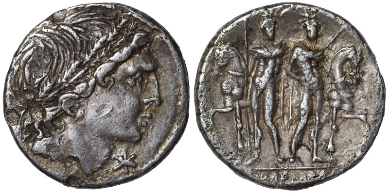 L. Memmius, 109-108 BC. Denarius (silver, 3.83 g, 19 mm), Rome. Male head to rig...