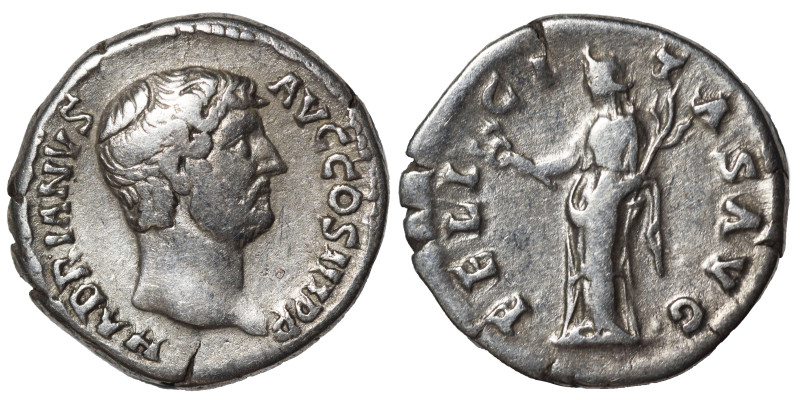 Hadrian, 117-138. Denarius (silver, 2.98 g, 18 mm), Rome. HADRIANVS AVG COS III ...