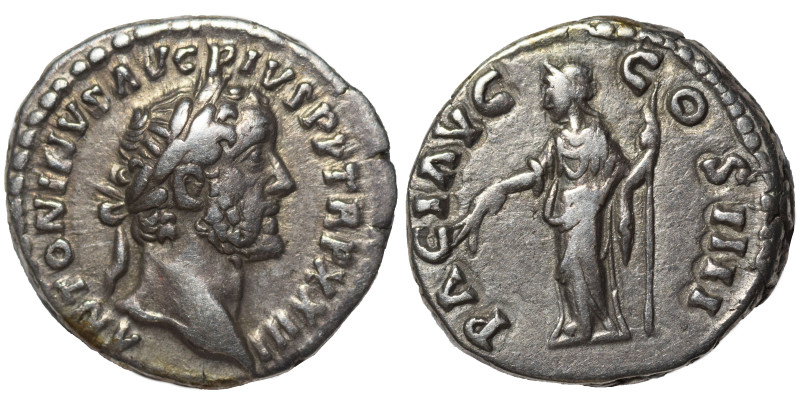 Antoninus Pius, 138-161. Denarius (silver, 3.16 g, 18 mm), Rome, 159-160. ANTONI...