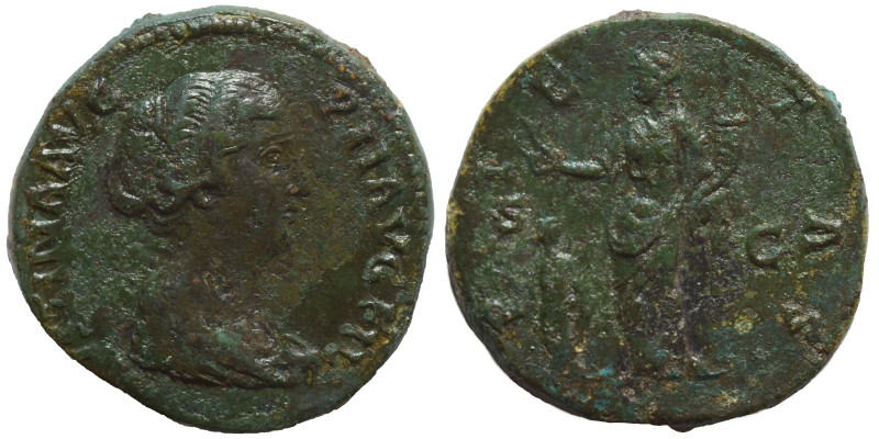 Faustina Junior, Augusta, 147-175. Sestertius (orichalcum, 20.29 g, 22 mm), Rome...