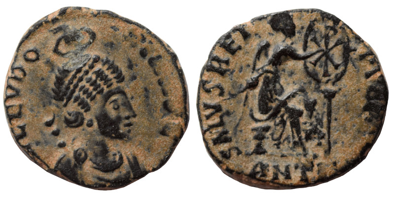 Aelia Eudoxia, 400-404. Follis (bronze, 1.94 g, 16 mm), Antioch. AEL EVDOXIA AVG...