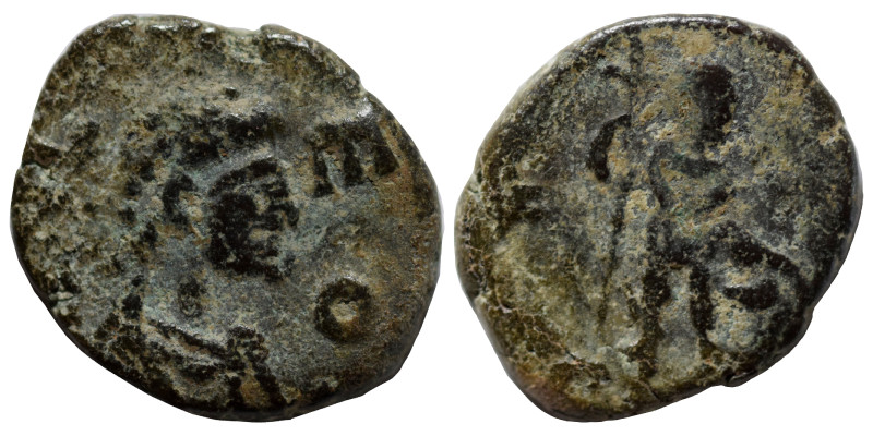 Leo I, 457-474. Nummus (bronze, 1.02 g, 12 mm), Constantinople. Bust of Leo I, p...