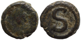 Justinian I, 527-565. 6 Nummi (bronze, 3.48 g, 15 mm), Alexandria. Diademed, draped, and cuirassed bust right. Rev. Large S. DOC 275; MIBE 166; SB 248...