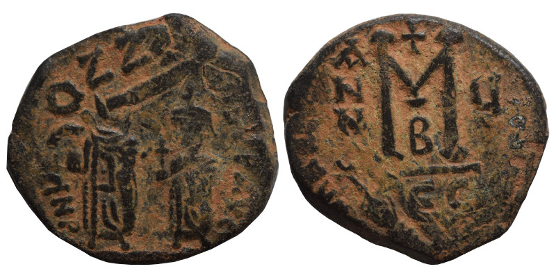 Heraclius, with Heraclius Constantine. 610-641. Follis (bronze, 10.44 g, 28 mm),...